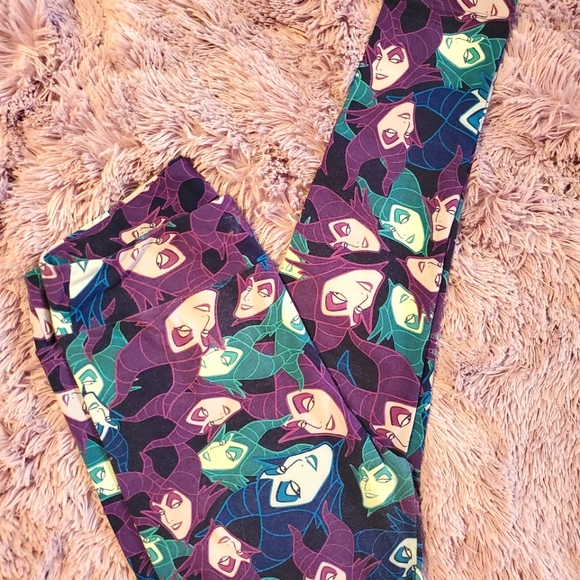 LuLaRoe leggings TC fish Kermit Maleficent succulent heart - Picture 4 of 5